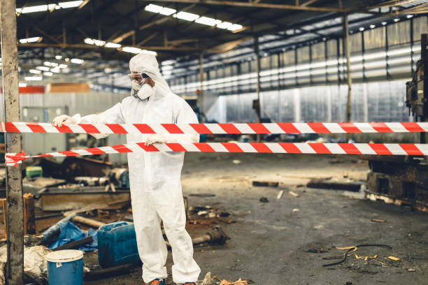 Professional Biohazard Cleanup technician working in Baytown, TX